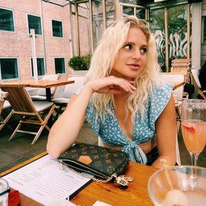 Blue and White Flower Top